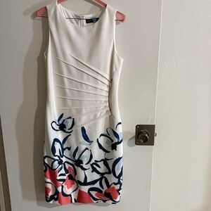 Ivanka Trump White Floral Midi Dress